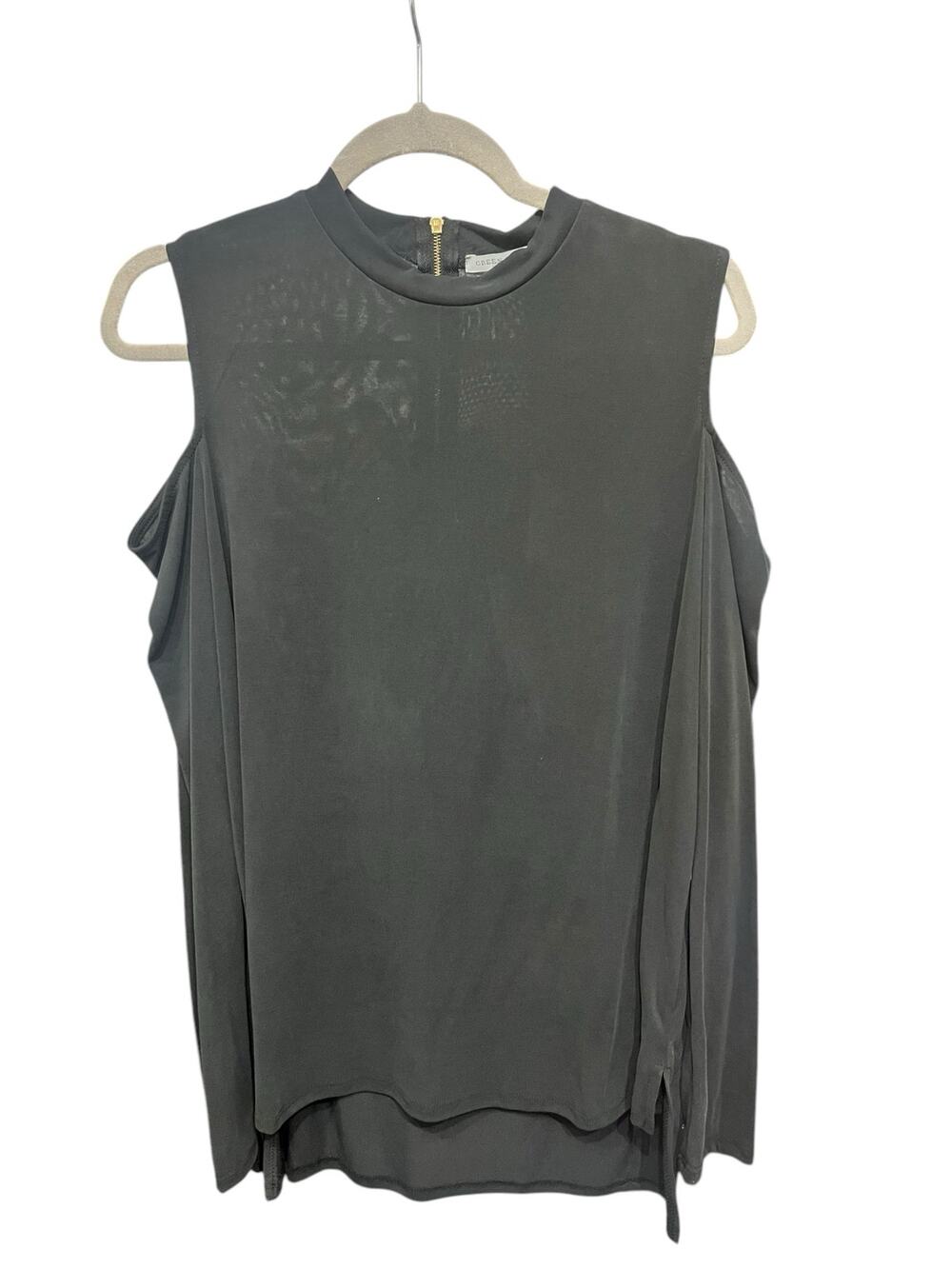 Green Envelope Women's Black Cold Shoulder Long Sleeve Top SIZE XL